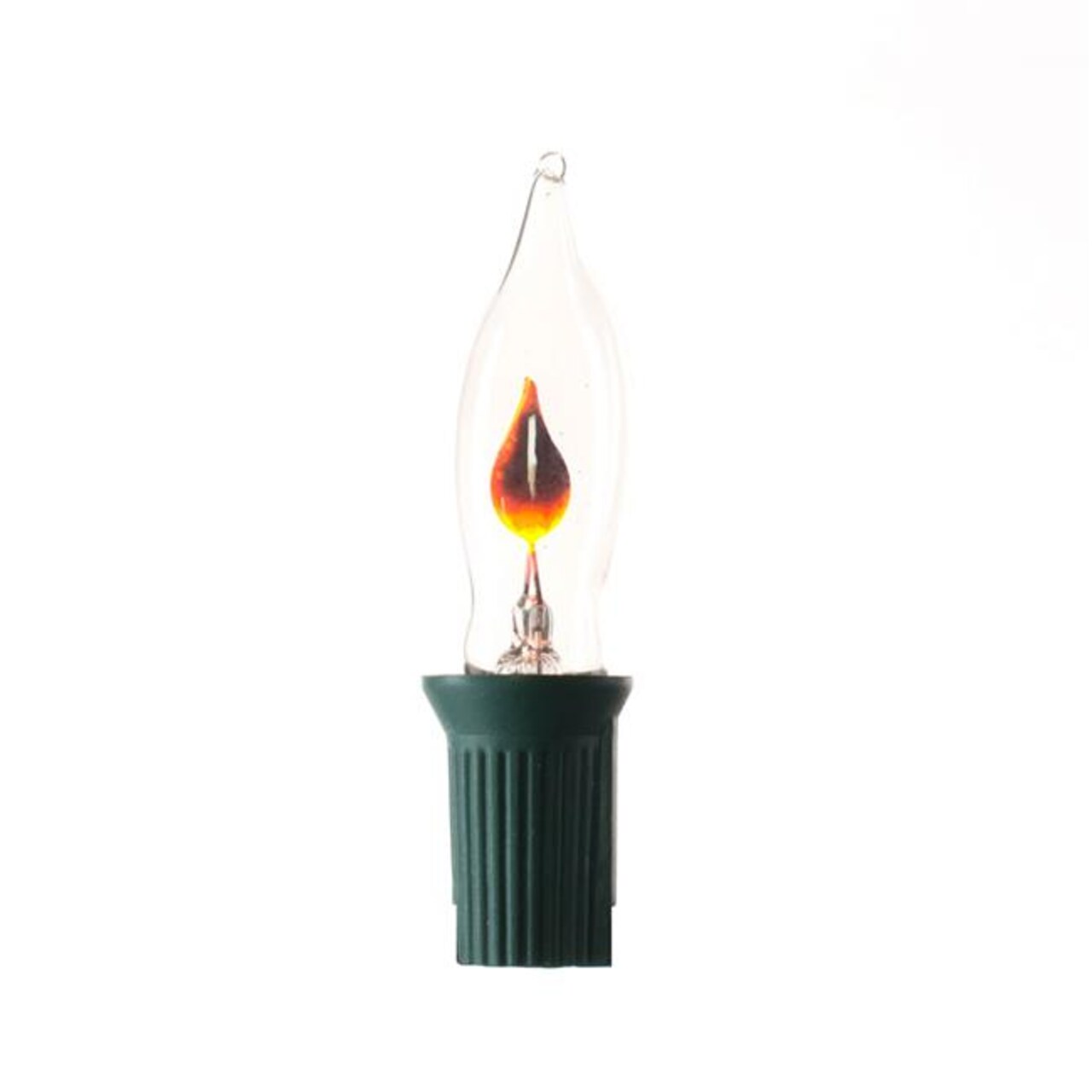 Flicker End Connecting Green Wire 24 in. Spacing Light Set with Clear Flame Lights